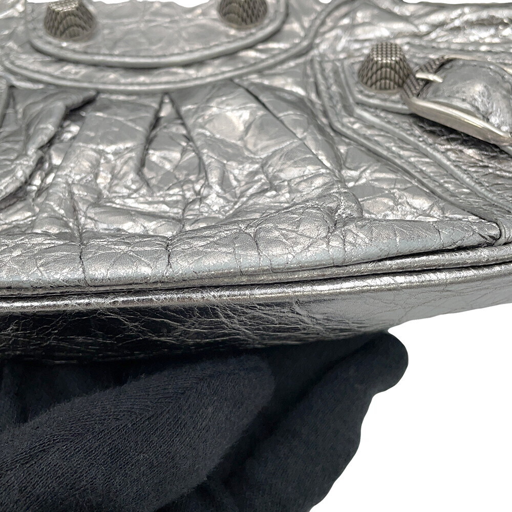 Balenciaga Le Cagole Chain Shoulder Bag silver metallic leather stud - Picture 8 of 12